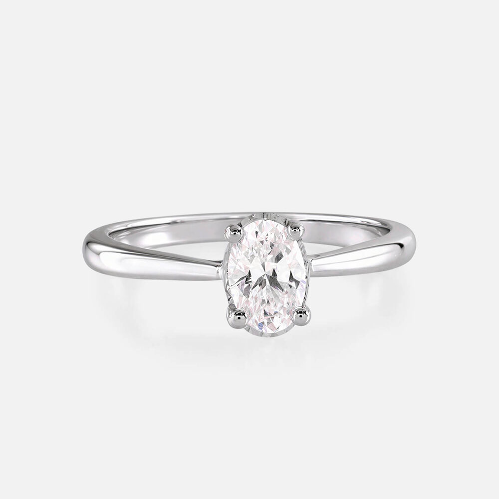 Prism 9ct White Gold 0.50ct Oval Diamond Solitaire Ring