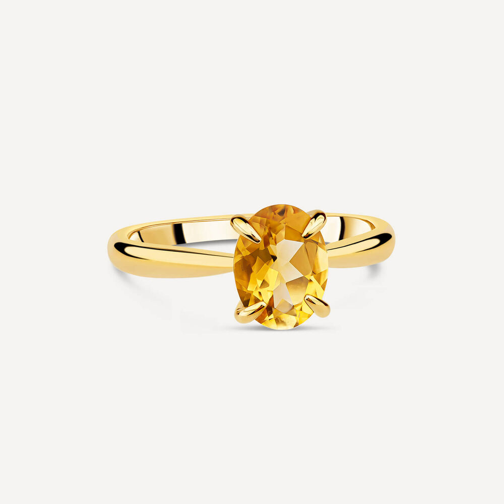 9ct Yellow Gold Oval Citrine Ring image number 2