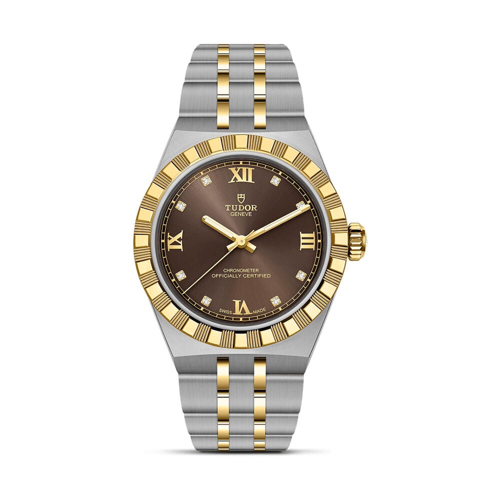TUDOR Royal 30mm Brown Dial Stainless Steel & Yellow Gold Bracelet Watch