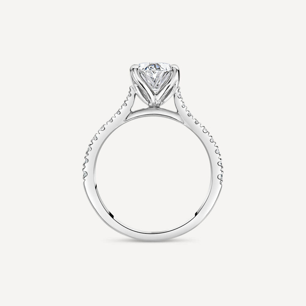Born Platinum 1.90ct Lab Grown Oval Lab Grown Diamond Sides Ring image number 3