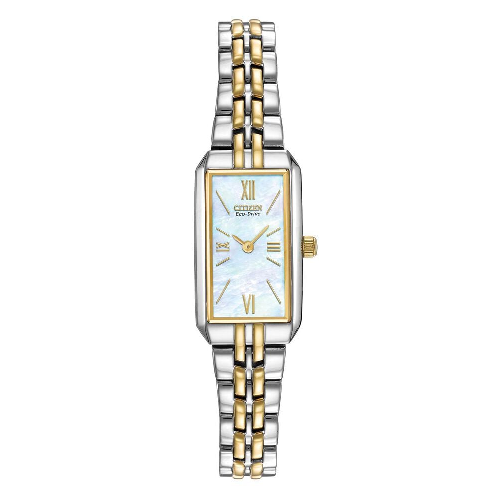 Citizen Eco-Drive ladies' mother of pearl dial two-tone bracelet watch