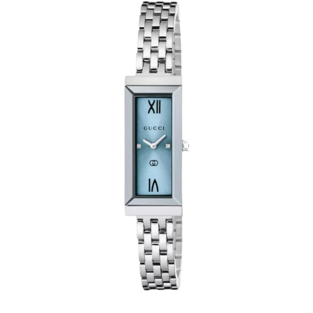 Gucci G-Frame 34x14mm Light Blue Dial Stainless Steel Bracelet Watch