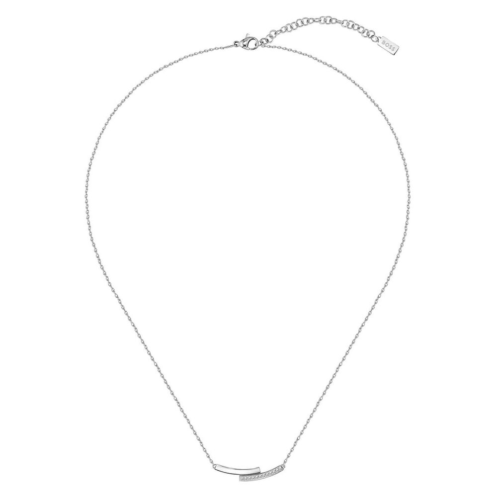 BOSS Ladies Saya Steel Crystal Necklace