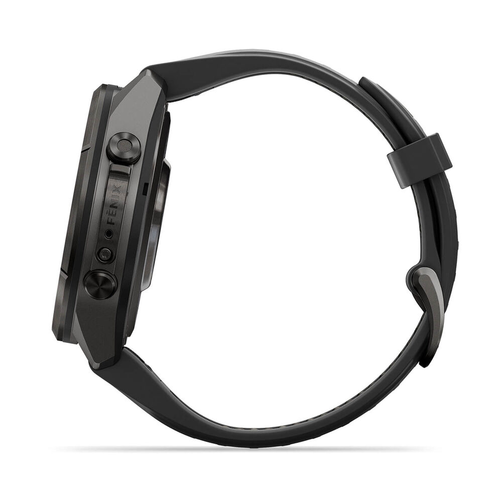 Garmin fenix 9 Pro 43mm Carbon Gray DLC Titanium Black/Pebble Grey Silicone Strap Watch