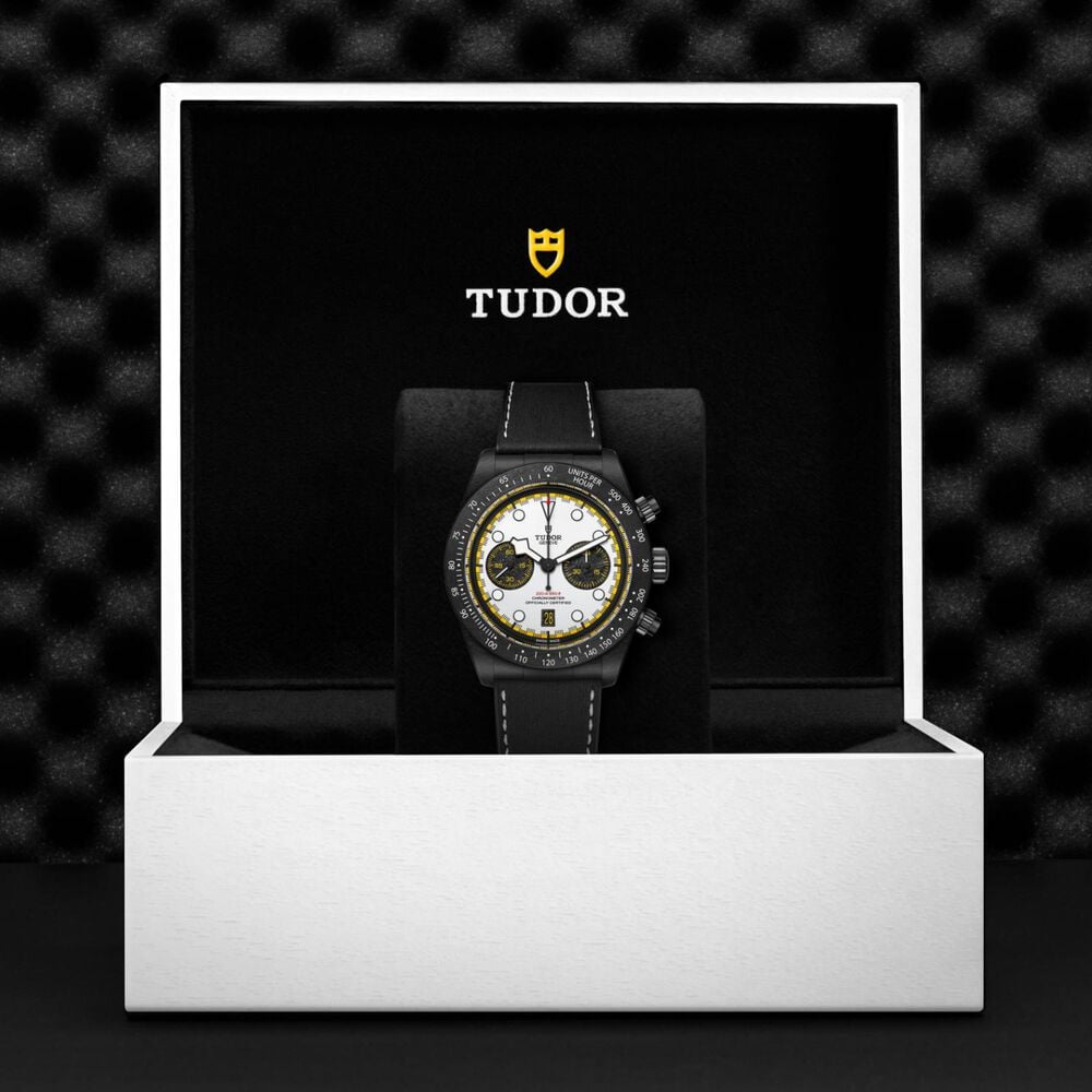 TUDOR Black Bay Chrono 'Carbon 26' 42mm White Dial Black Strap Watch