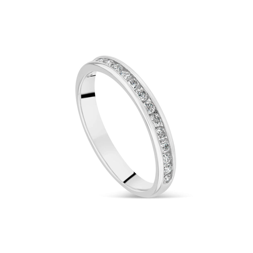18ct White Gold 2.5mm 0.20ct Diamond Channel Set Wedding Ring image number 0