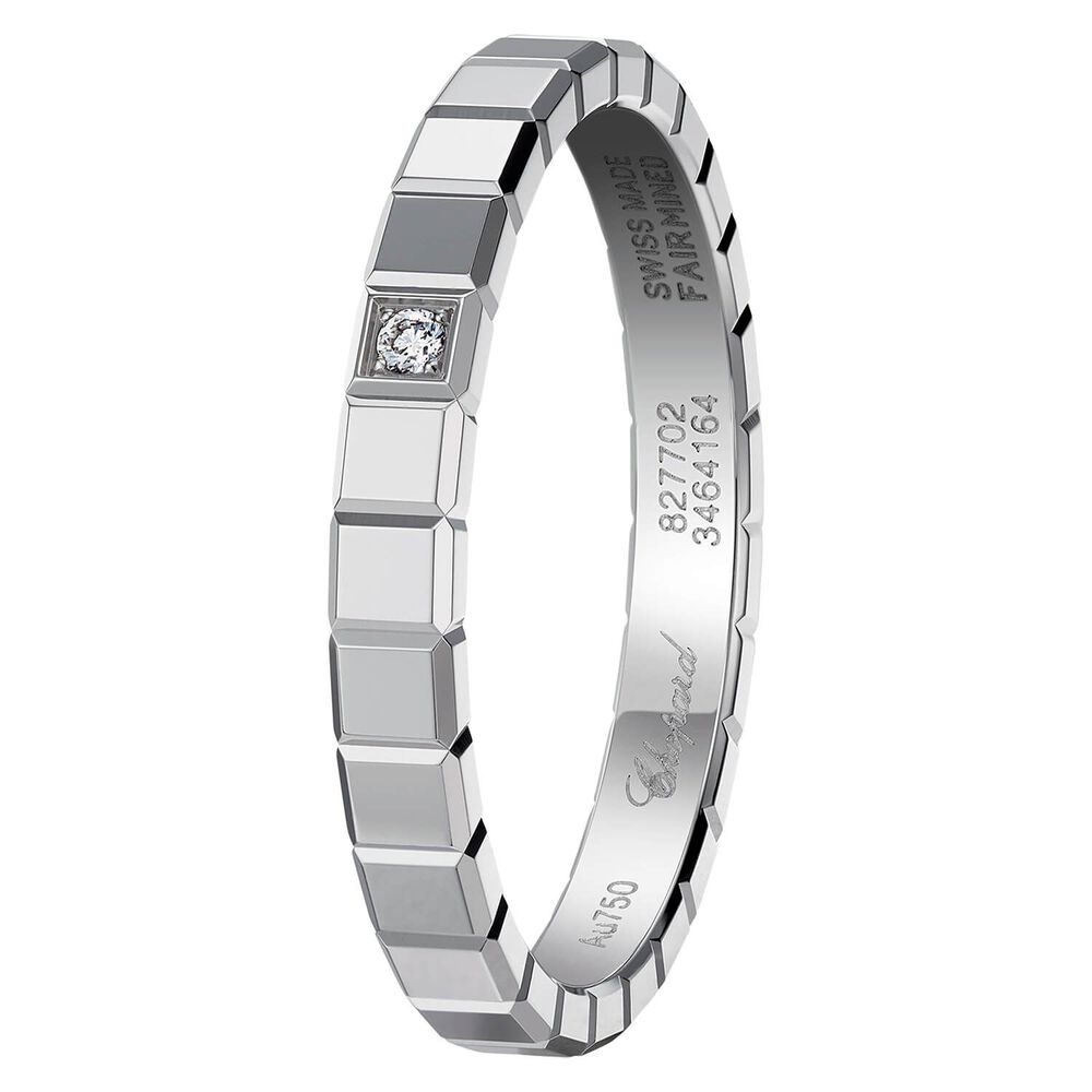 Chopard Ice Cube 18ct White Gold Single 0.01ct Diamond Thin Band Ring (UK Size N - O) image number 3