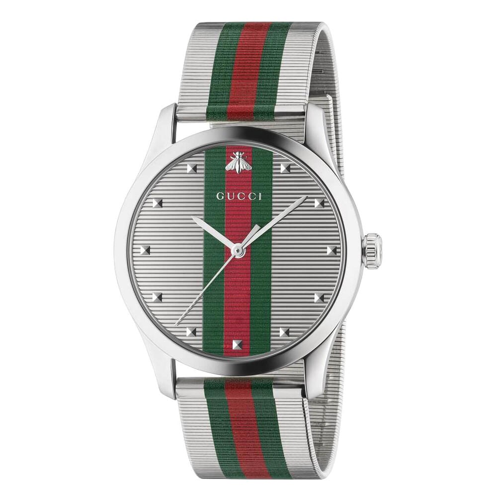 Gucci G-Timeless 42mm Striped Dial & Bracelet Men's Watch