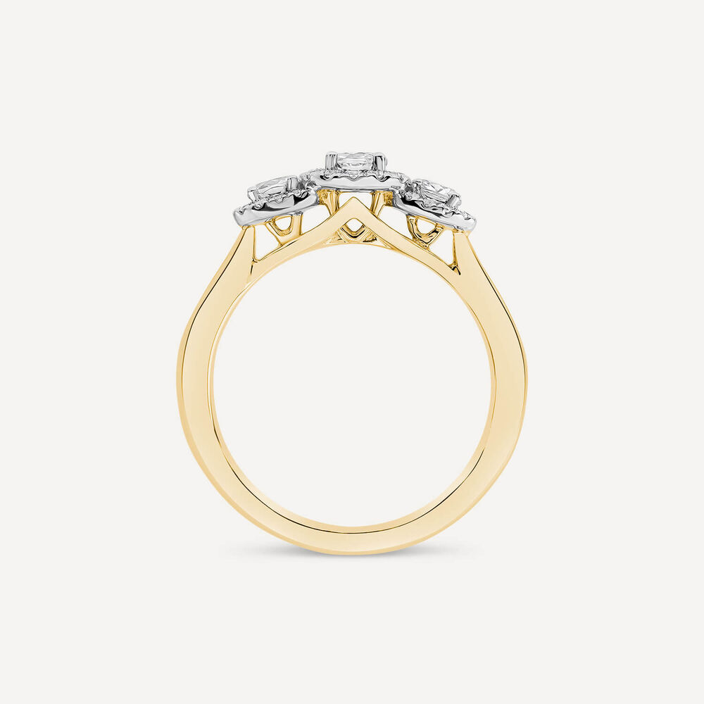 The Orchid Setting 18ct Yellow Gold 3 Stone 0.50ct Diamond Ring image number 3