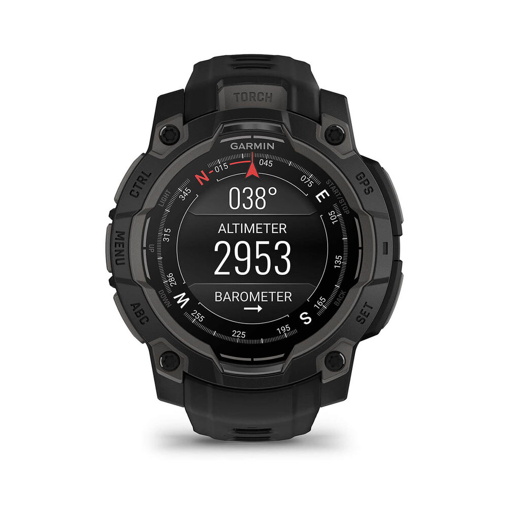 Garmin Instinct 3 AMOLED 45mm Black Bezel & Silicon Strap Watch image number 4