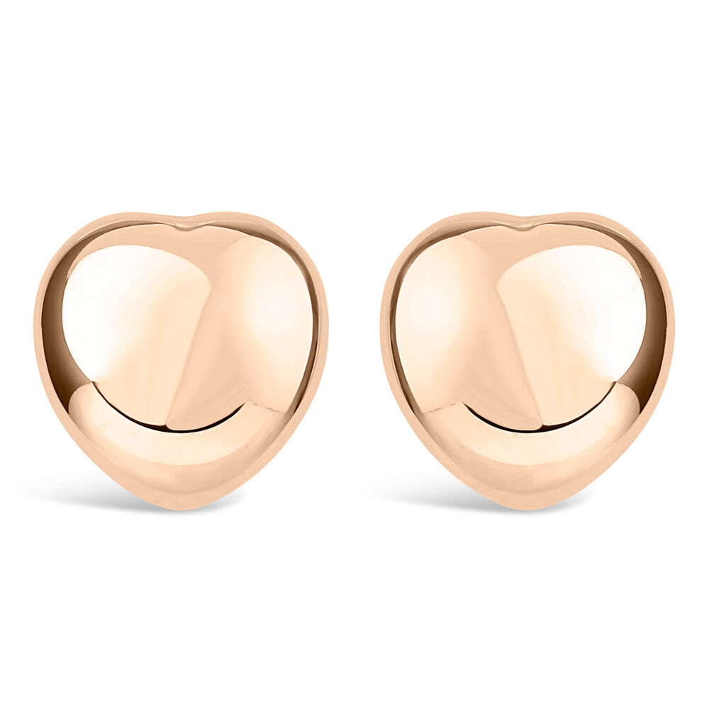 9ct Rose Gold Heart Earrings image number 0