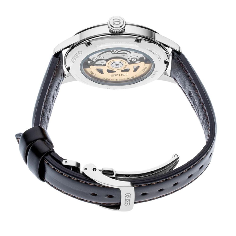 Seiko Presage Cocktail Time &lsquo;Mockingbird&rsquo; 40.5mm Green Dial Brown Leather Strap Watch