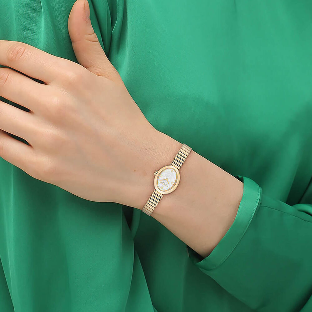 Coach Sammy 22mm White Dial Gold Tone Steel Bracelet Watch