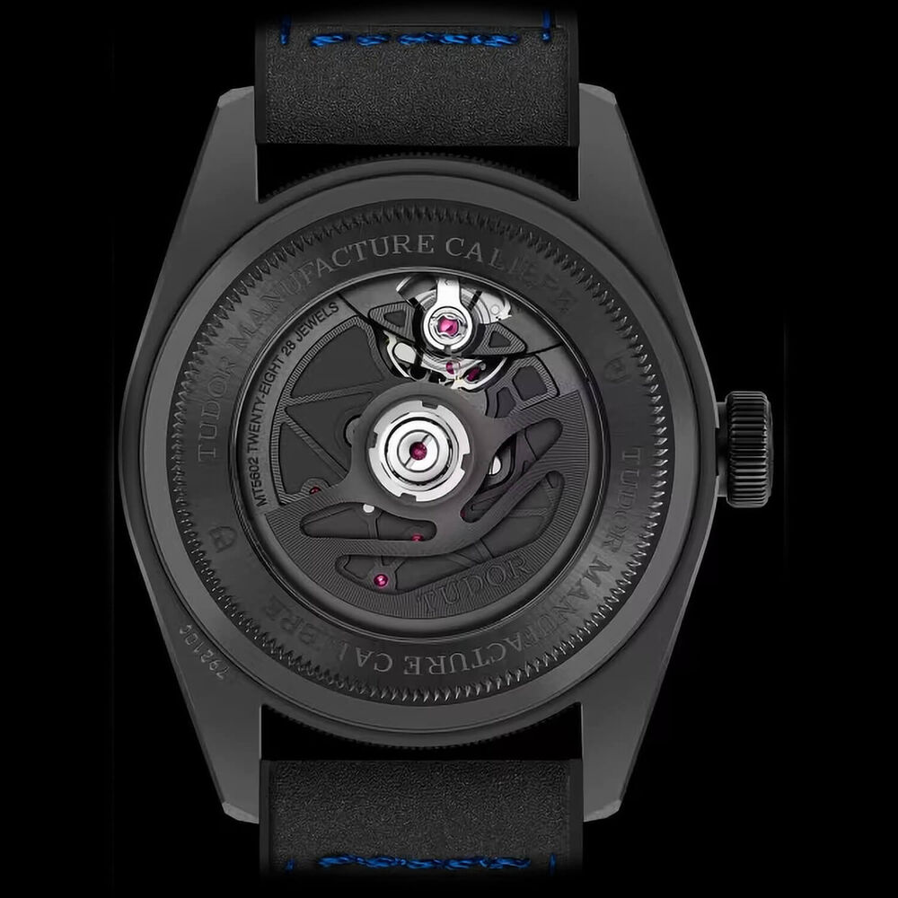 TUDOR Black Bay Ceramic 41mm Blue Dial Black Leather Strap Watch image number 5