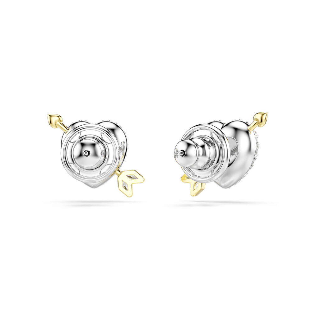 Swarovski Idyllia Cubic Zirconia Rhodium Plated Heart Stud Earrings