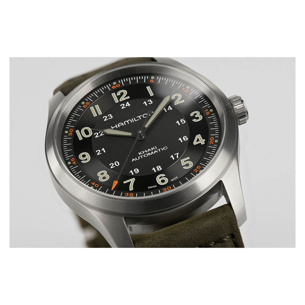Hamilton Khaki Field 38mm Black Dial Titanium Case Watch image number 3
