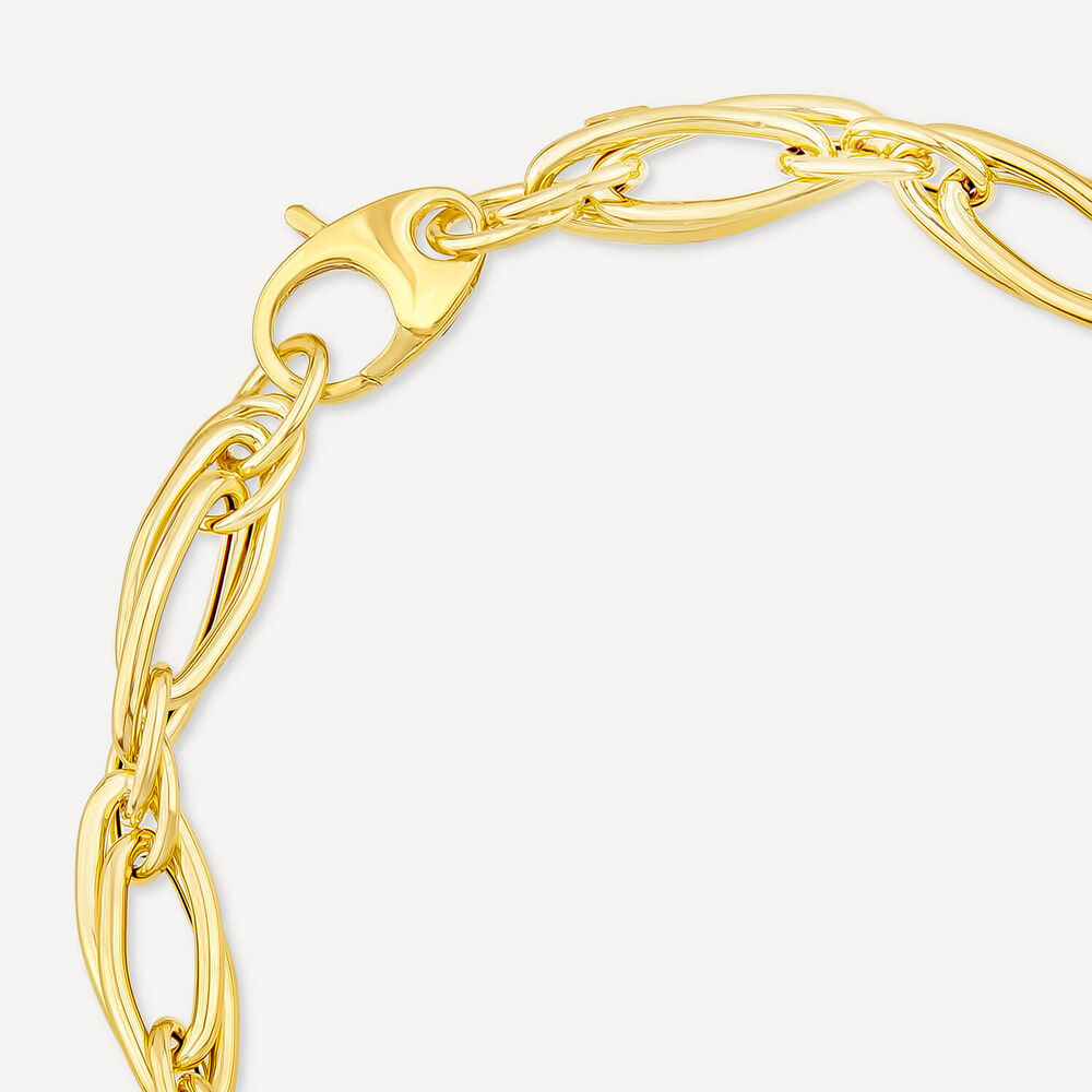 9ct Yellow Gold Oval Curbed Bracelet image number 4