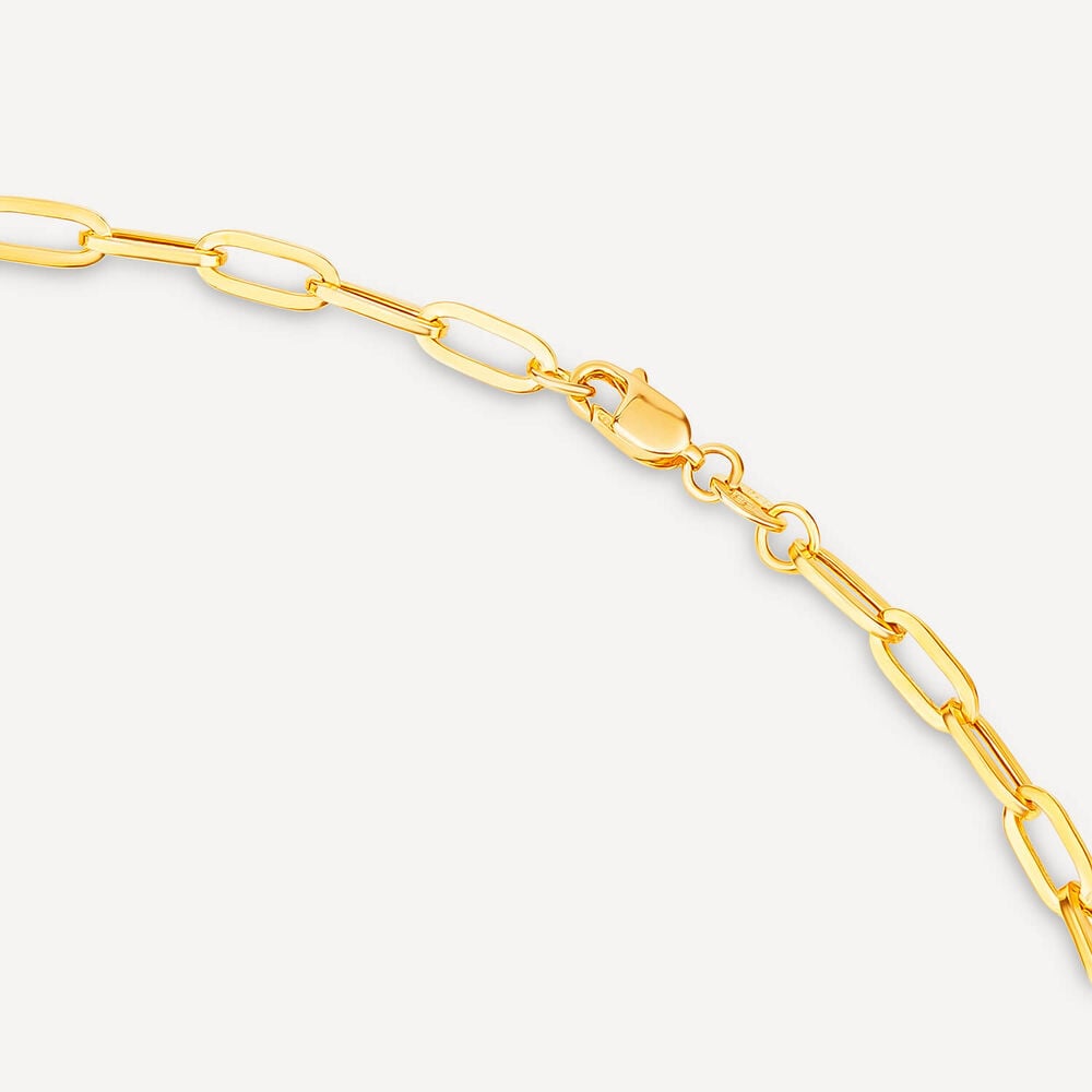 9ct Yellow Gold Paperlink Diamond Cut 20 inch Chain Necklet image number 1