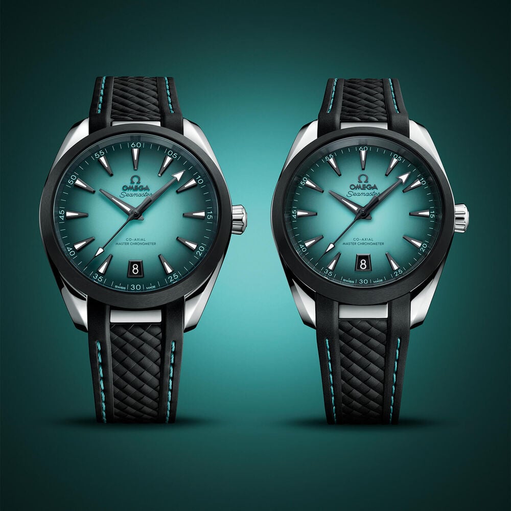 OMEGA Seamaster Aqua Terra 150M 41mm Turquoise Dial Rubber Strap Watch image number 7