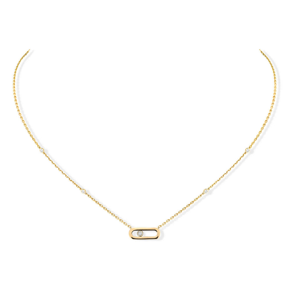 Messika Move Uno 18ct Yellow Gold 0.10ct Single Diamond Necklace