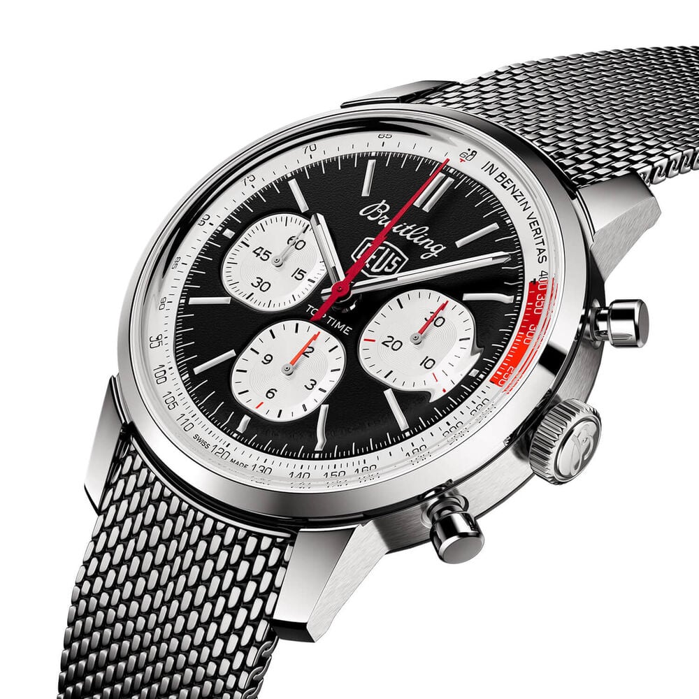 Breitling Top Time B01 Deus 41mm Black & White Dial Stainless Steel Bracelet Watch