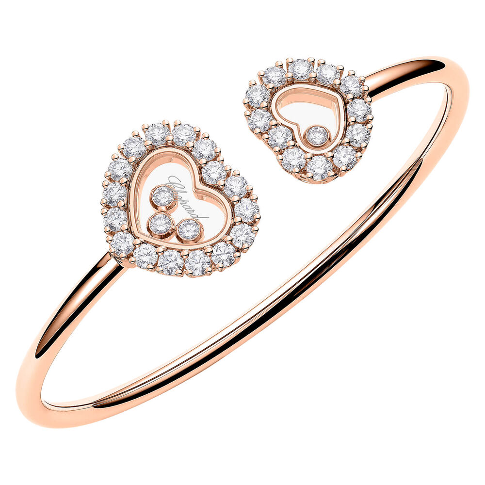 Chopard Happy Diamonds 18ct Rose Gold 1.52ct Multi Diamonds Heart Bangle