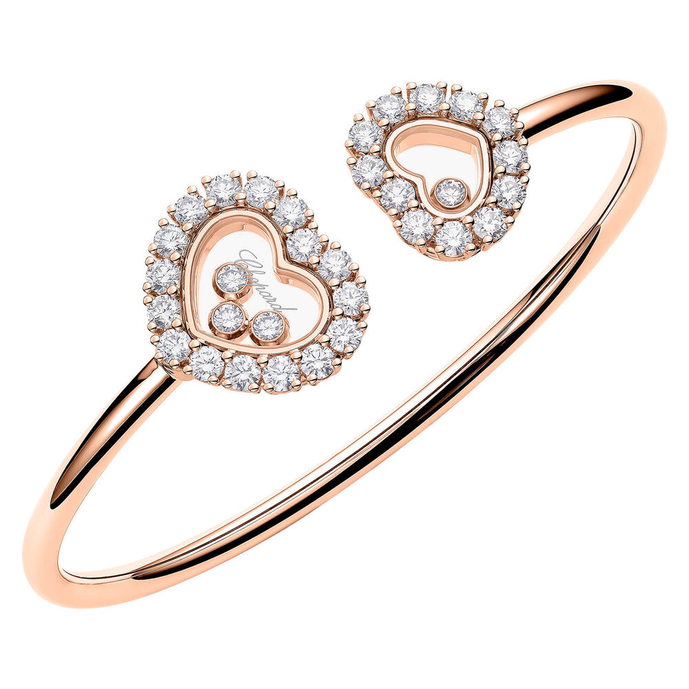 Chopard Happy Diamonds 18ct Rose Gold 1.52ct Multi Diamonds Heart Bangle image number 0