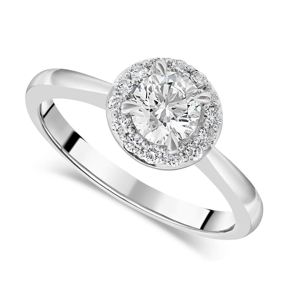 Platinum 0.42ct Round Diamond Halo Ring