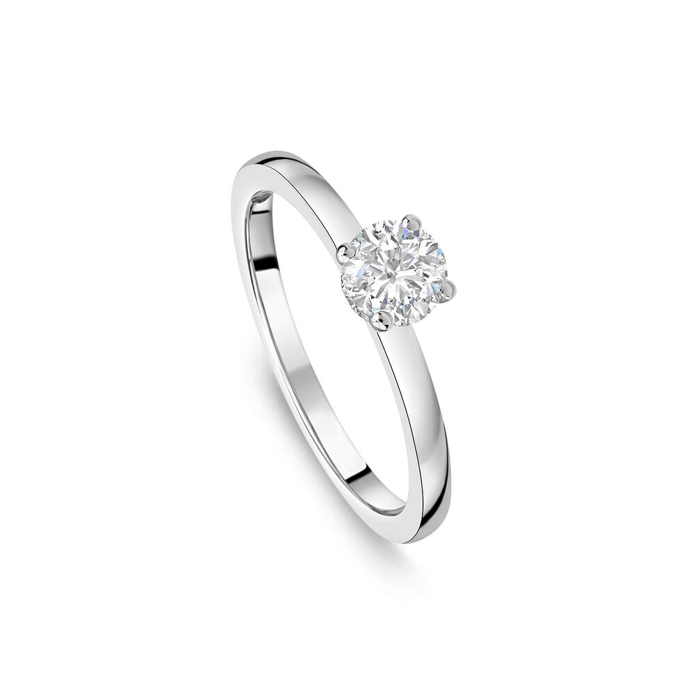 Northern Star 0.56ct Diamond Solitaire & Hidden Halo Platinum Ring image number 0