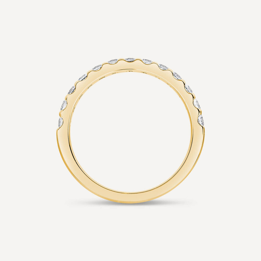 9ct Yellow Gold 2.5mm 0.45ct Diamond Triangle Claw Wedding Ring- (Special Order) image number 3