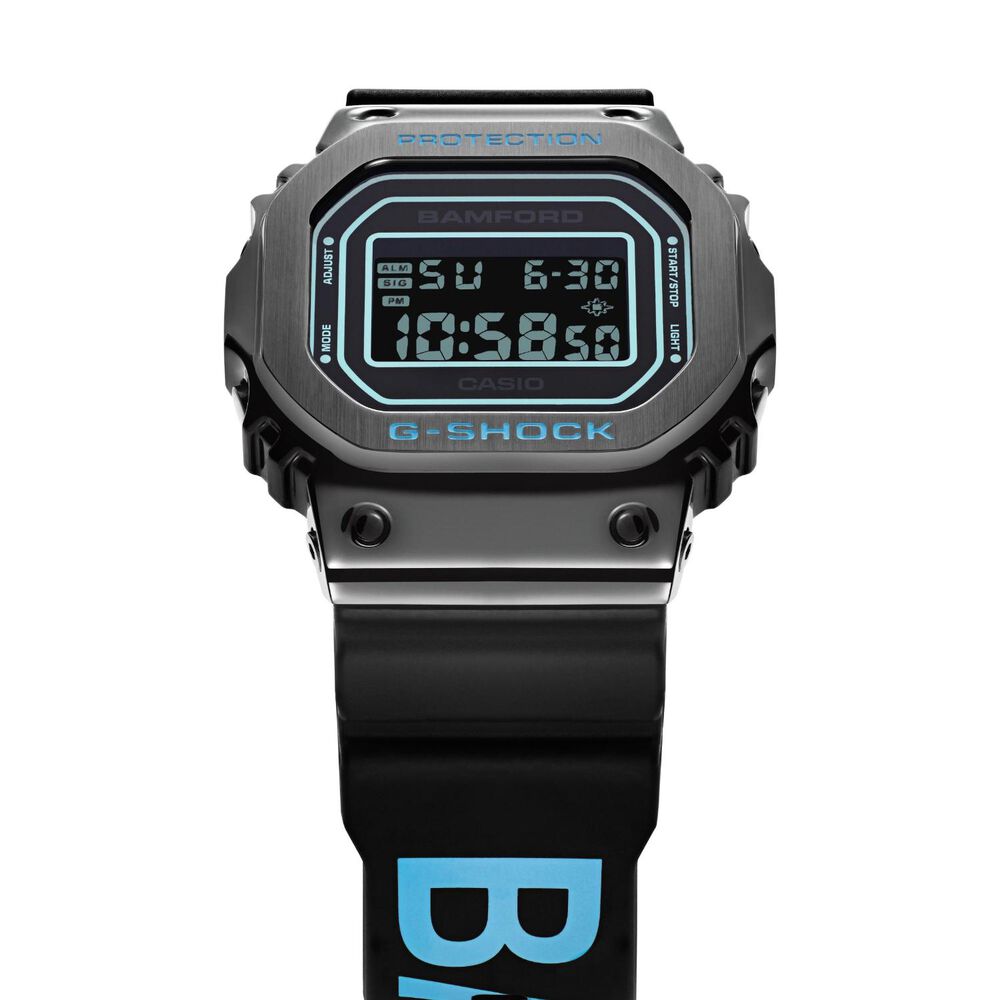 G-SHOCK x Bamford 49.6mm Black Dial Black & Blue Resin Strap Watch image number 2