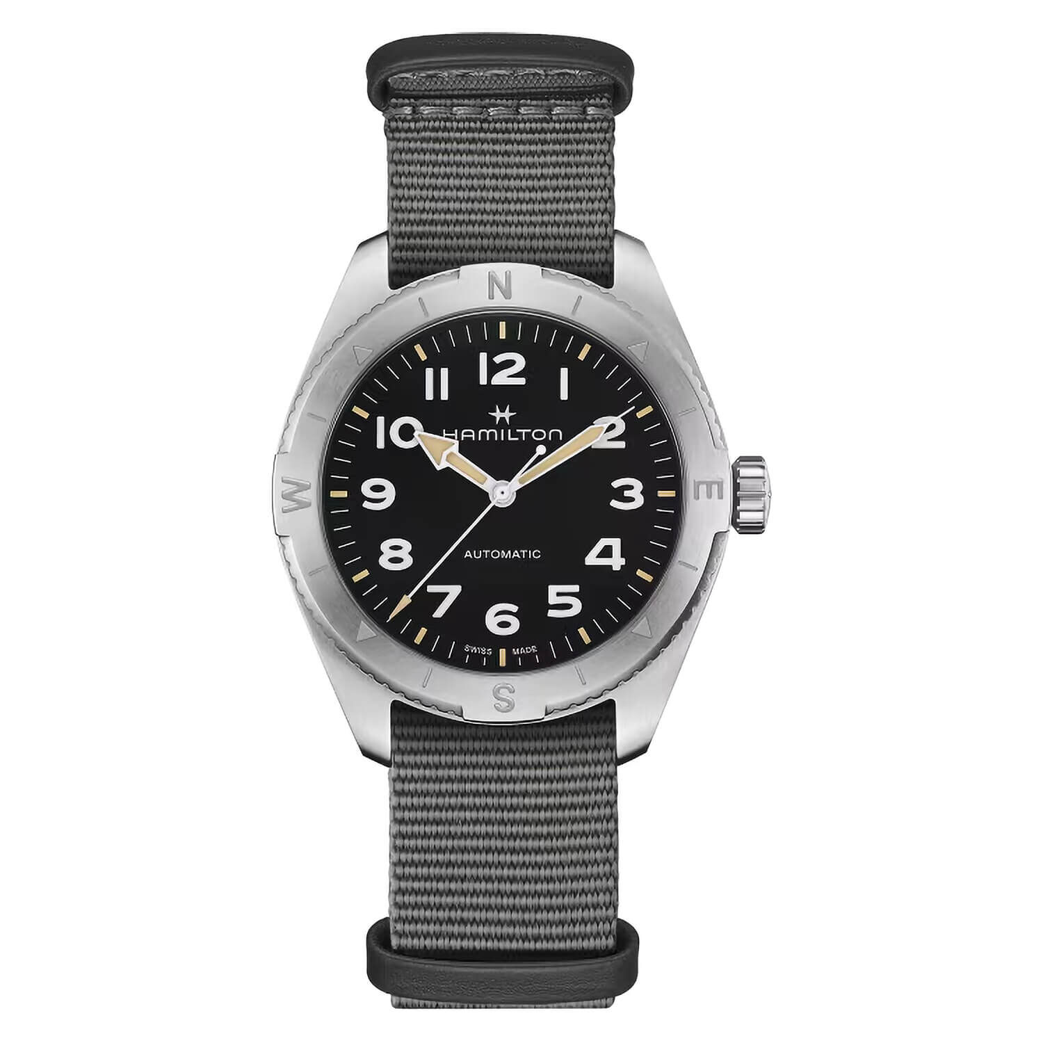 Hamilton Khaki Field Expedition Auto 41mm Black Dial Grey NATO Strap Watch