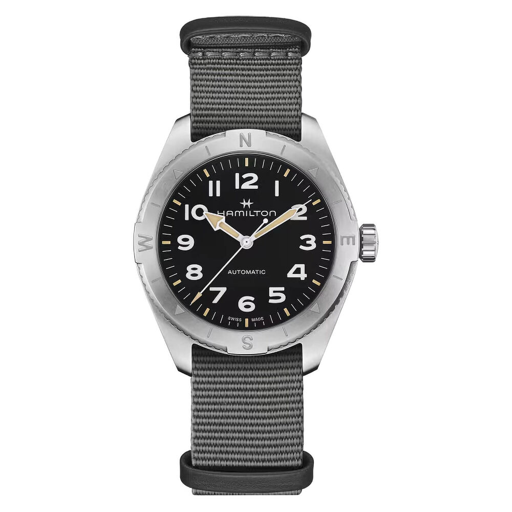 Hamilton Khaki Field Expedition Auto 41mm Black Dial Grey NATO Strap Watch image number 0