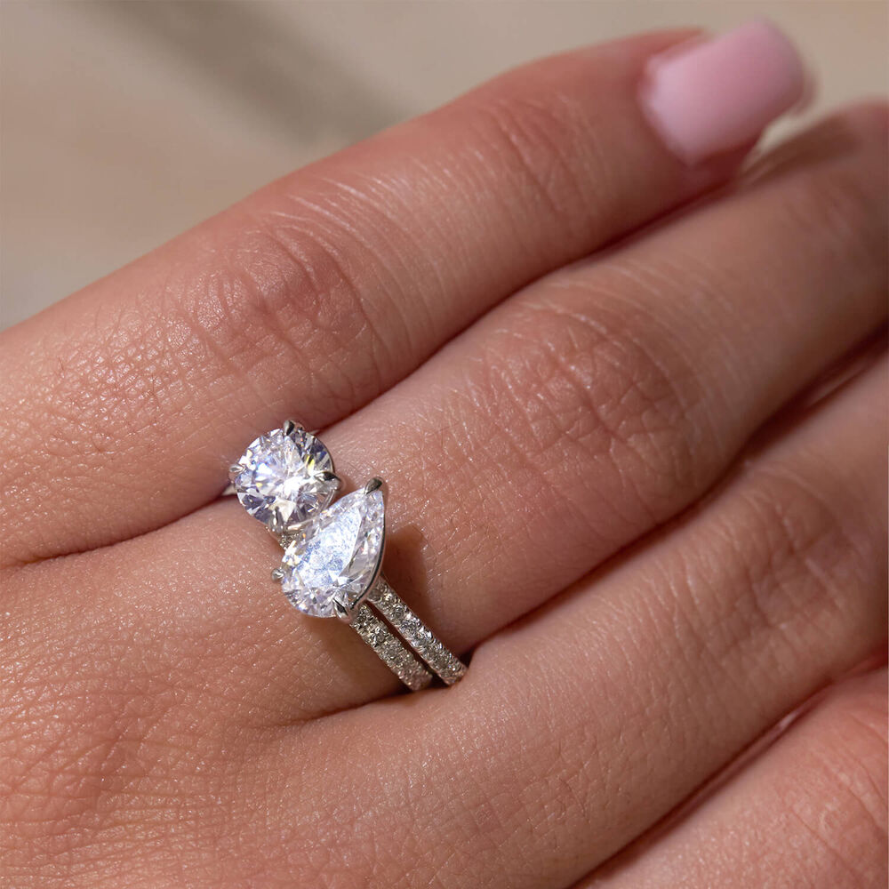 Born Platinum 0.20ct Lab Grown Diamond Claw Set Half Eternity Wedding Ring image number 6