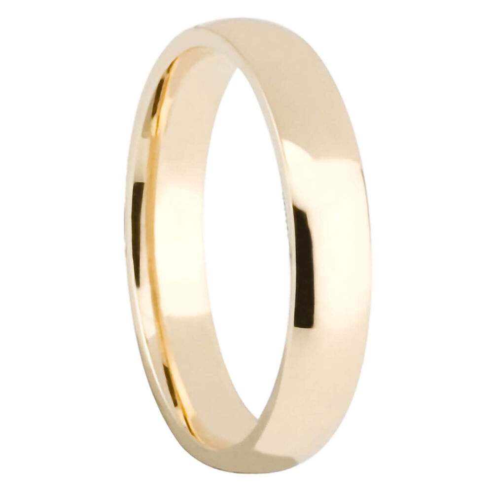 18ct gold 4mm classic court plain wedding ring image number 0