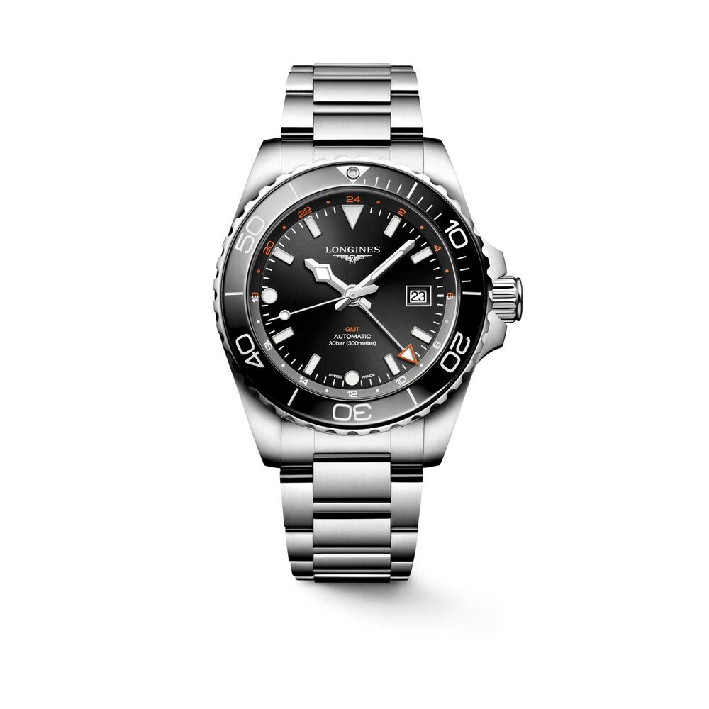 Longines Hydroconquest GMT 43mm Black Dial Steel Bracelet Watch