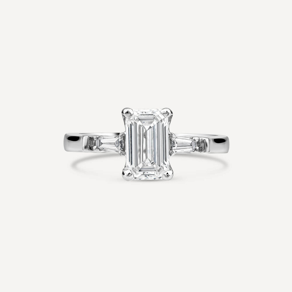 Born Platinum 1.38ct Lab Grown Emerald Baguette Ring