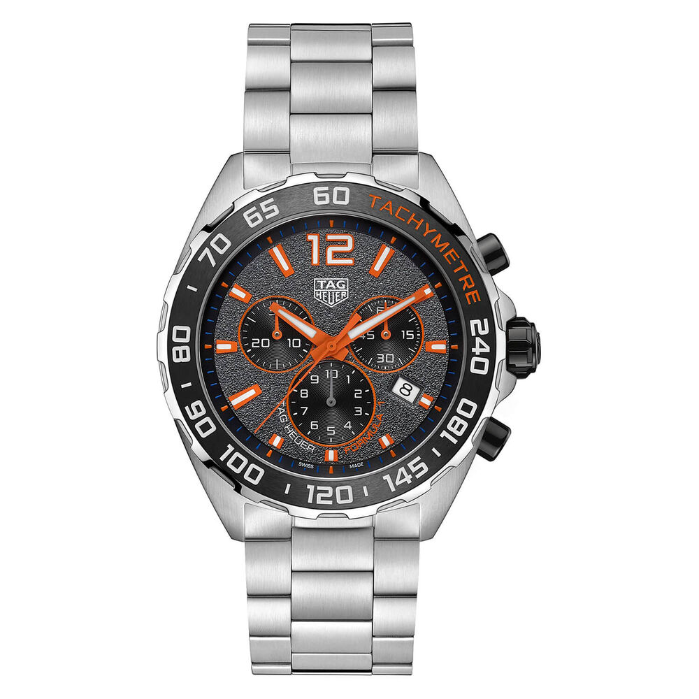 TAG Heuer Formula 1 Quartz 43mm Grey Orange Detail Steel Case Watch