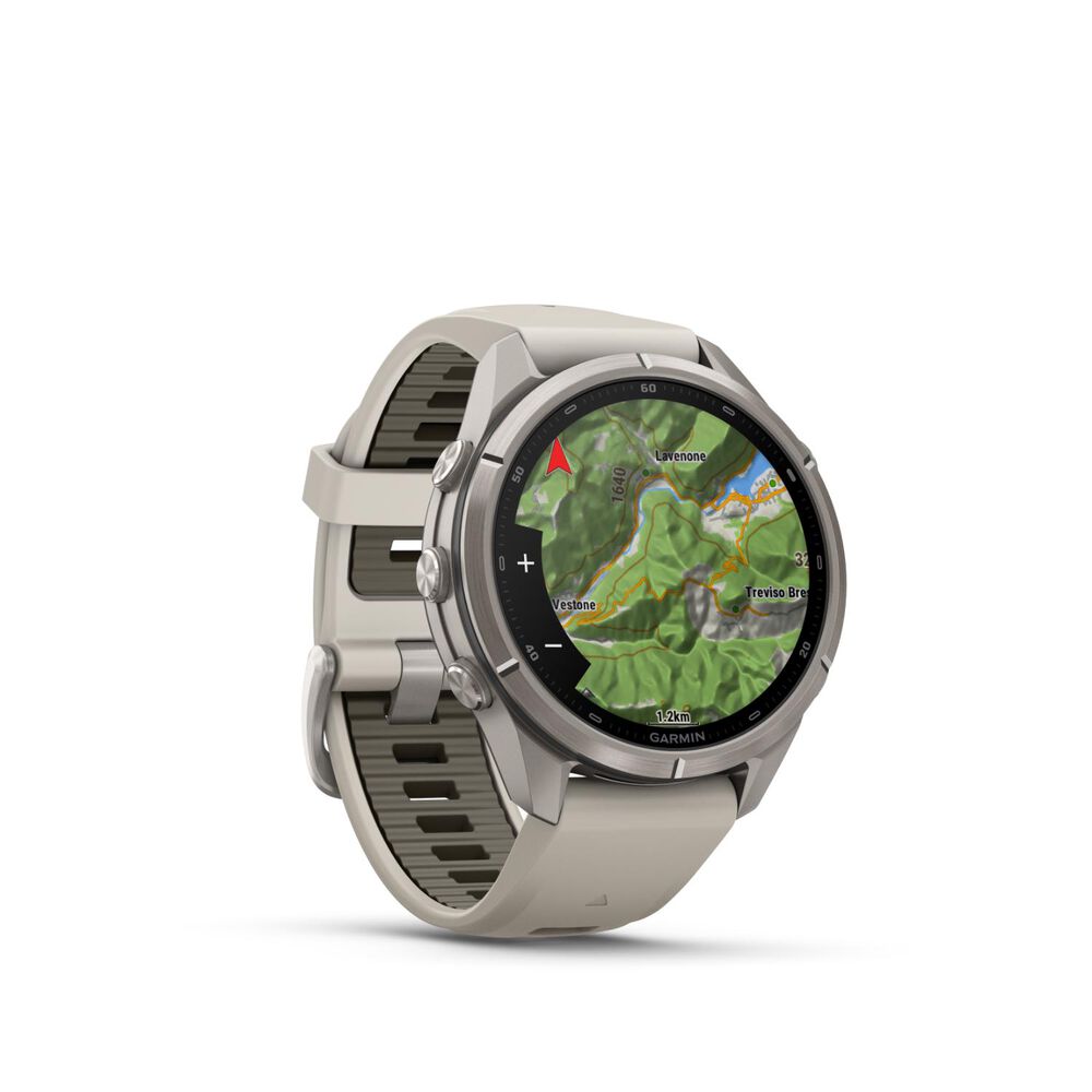 Garmin fenix 9 Pro 43mm Titanium Fog Grey/Dark Sandstone Silicone Strap Watch