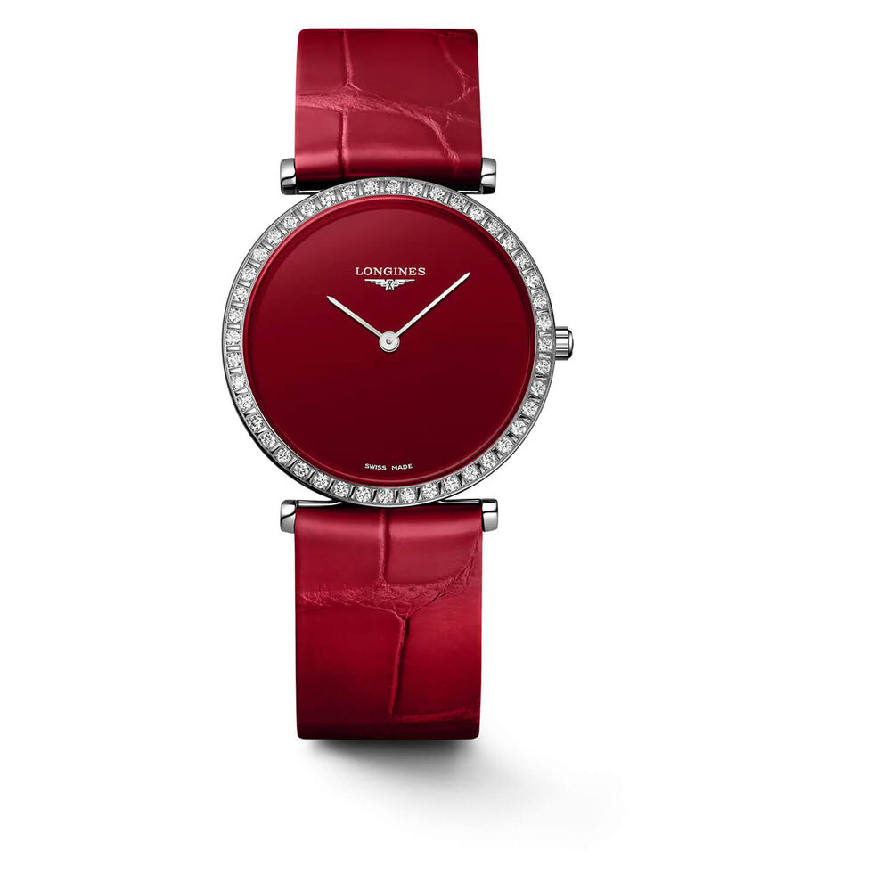 Longines Elegance La Grande Classique 29mm Red Dial & Strap Watch