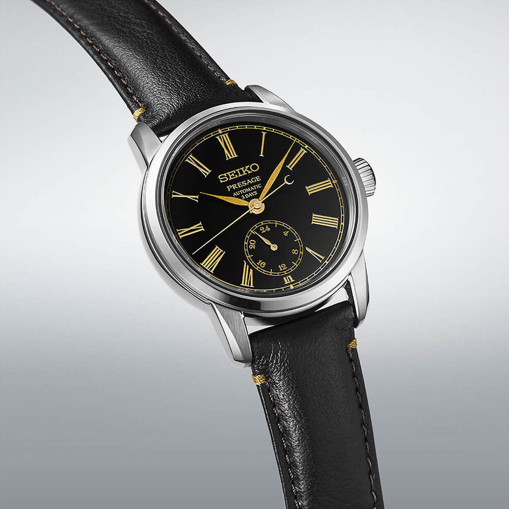 Seiko Presage Classic Series 'Urushi Black' 40.2mm Dial Leather Strap Watch image number 2
