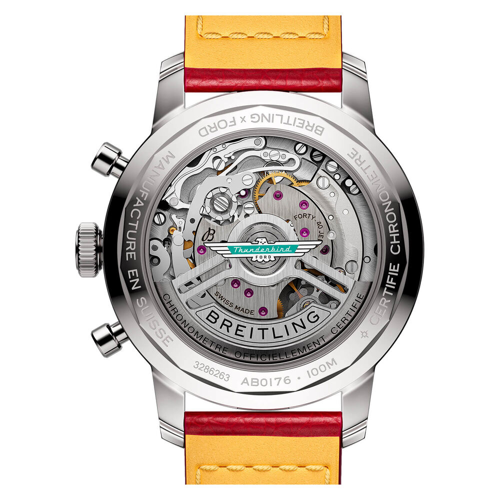 Breitling Top Time B01 41mm Ford Thunderbird White Dial Red Strap Watch image number 1