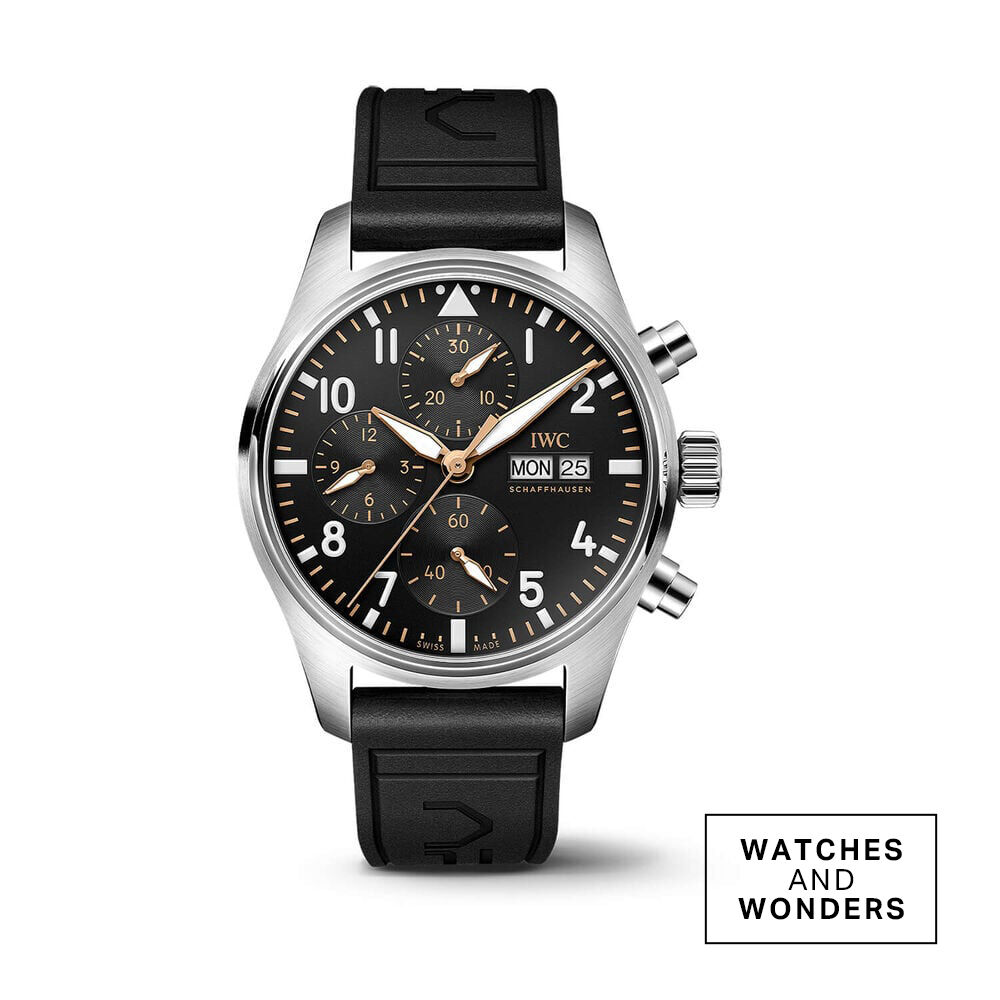 IWC Schaffhausen Pilot’s Chronograph APX GP 41mm Black Dial Rubber Strap Watch