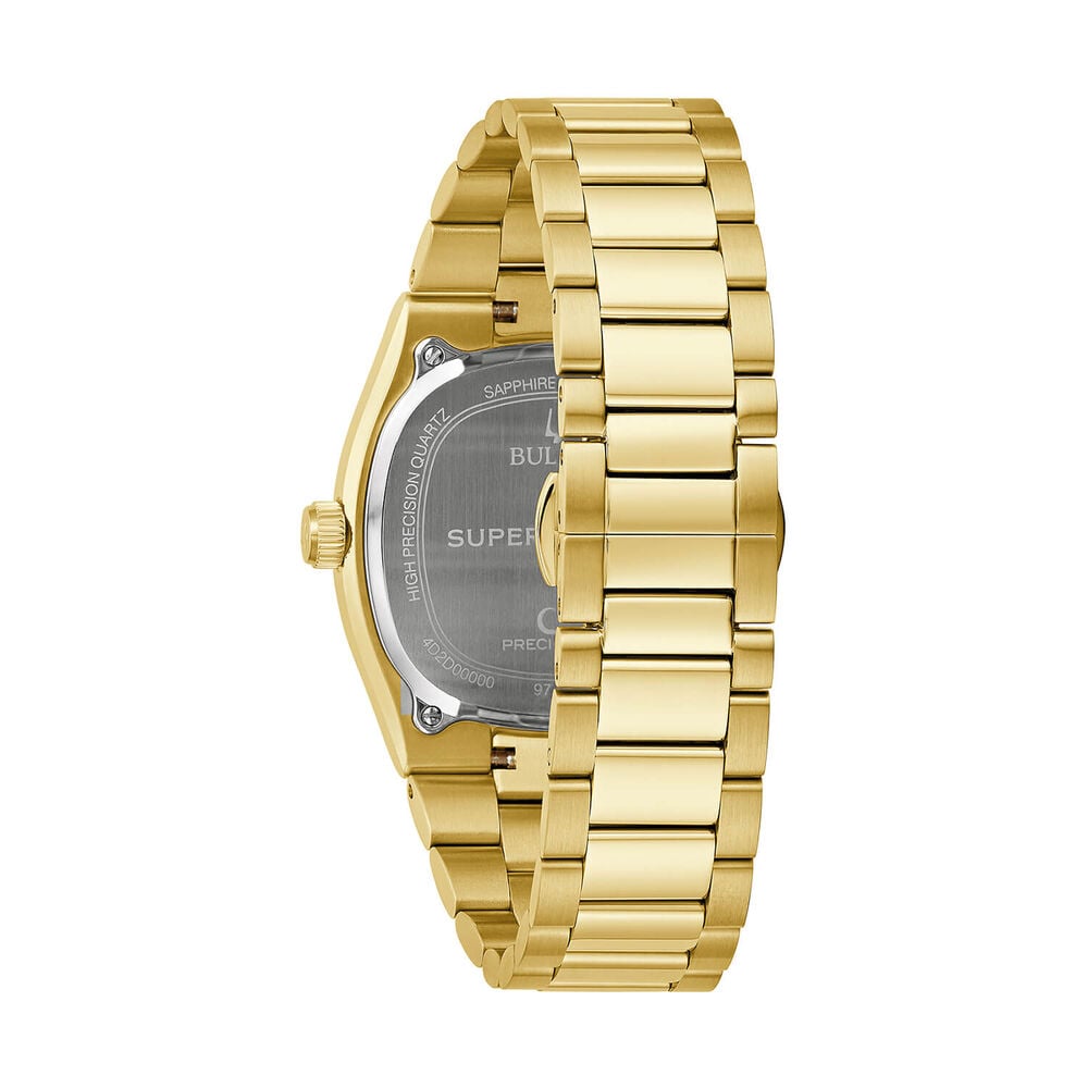 Bulova Super Seville 38mm Green Dial Gold Tone Steel Bracelet Watch image number 1