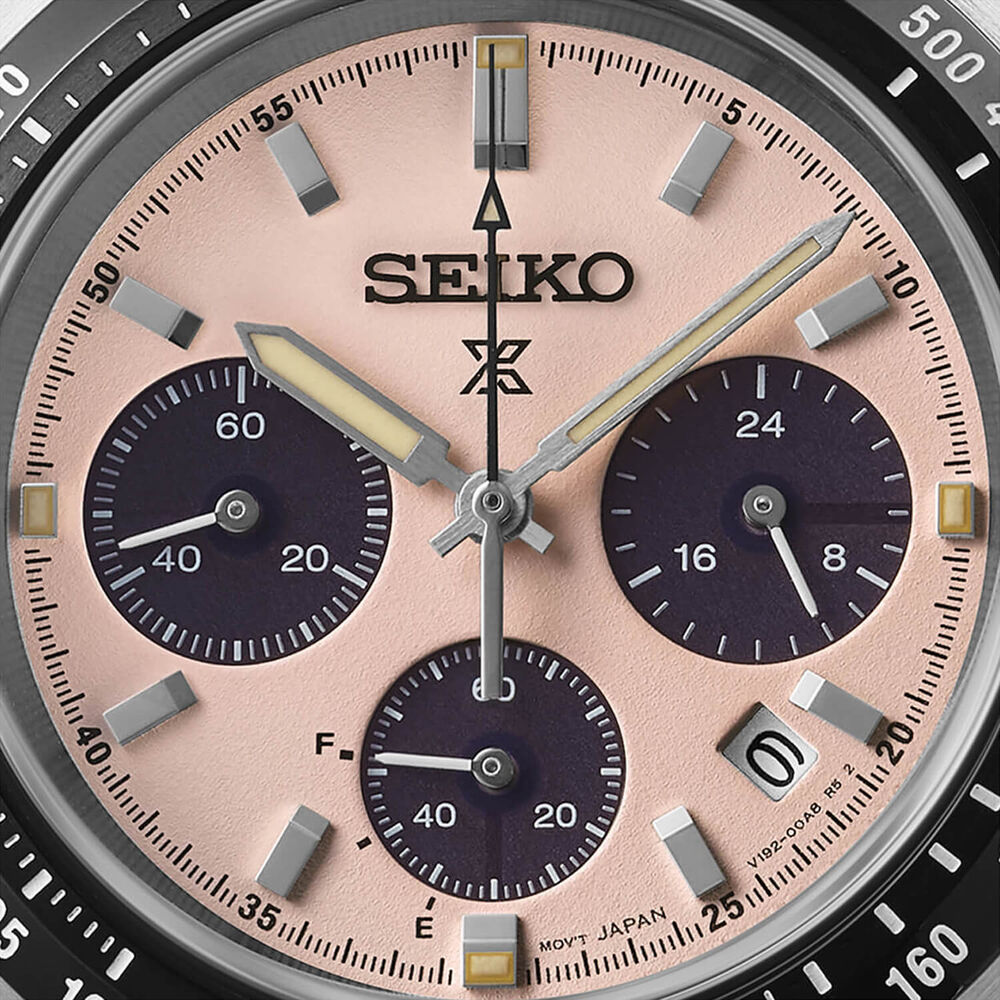 Seiko Prospex Speedtimer &lsquo;Youngtimer&rsquo; Pale Pink 39mm Steel Bracelet Watch