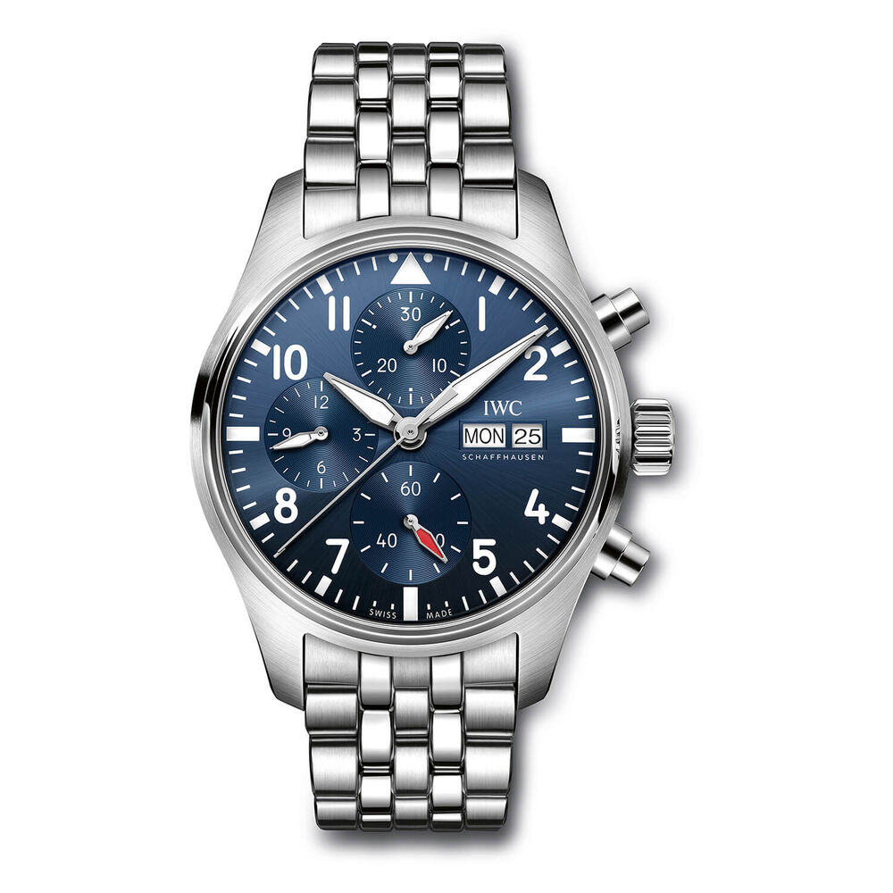 IWC Schaffhausen Pilot's Watch Chronograph 41 Blue Dial Bracelet Watch image number 0