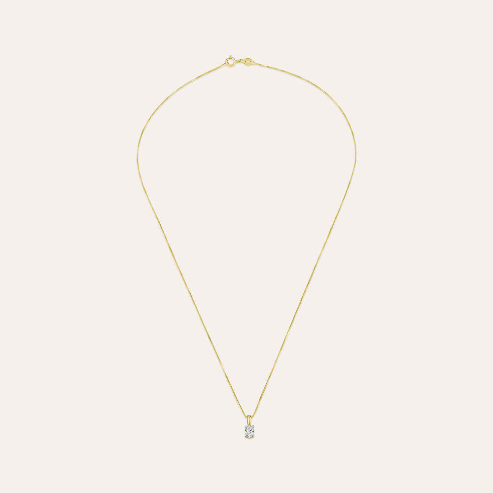 18ct Yellow Gold Lab Grown 0.33ct Oval Diamond Pendant