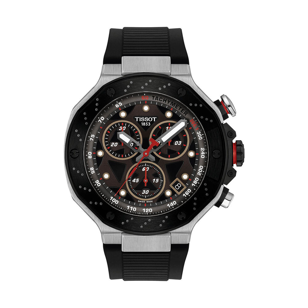 Tissot T-Race MotoGP Quartz Chronograph 45mm Dark Grey Dial Black Rubber Strap Watch