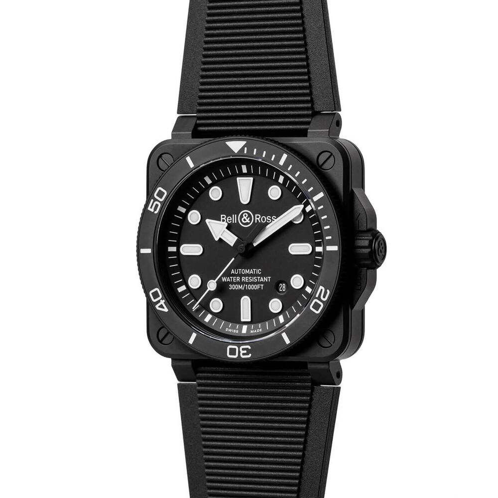 Bell & Ross BR 03 Diver Black Matte Ceramic 42mm Dial Rubber Strap Watch image number 1