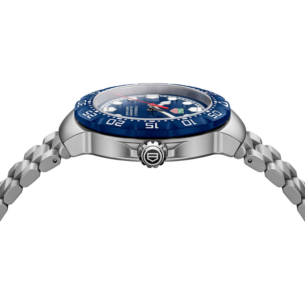 TAG Heuer Formula 1 Solargraph 38mm Blue Dial & Bezel Steel Bracelet Watch image number 3